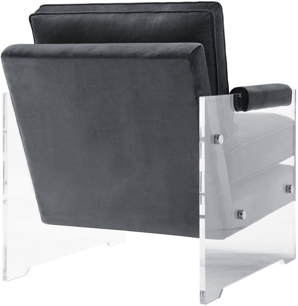 Serena Grey Velvet/Lucite Chair