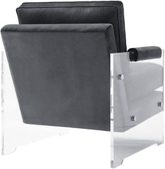 Serena Grey Velvet/Lucite Chair