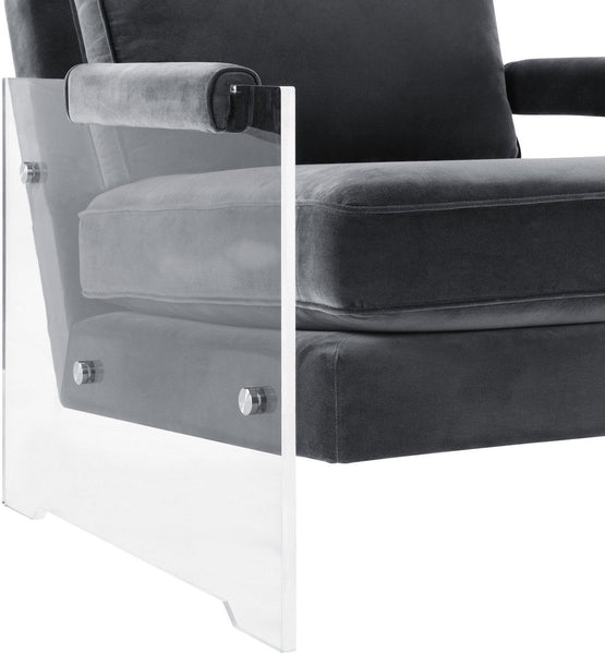Serena Grey Velvet/Lucite Chair