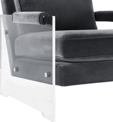 Serena Grey Velvet/Lucite Chair