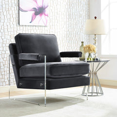 Serena Grey Velvet/Lucite Chair