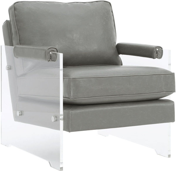Serena Grey Eco Leather/Lucite Chair