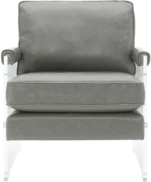Serena Grey Eco Leather/Lucite Chair