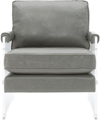 Serena Grey Eco Leather/Lucite Chair