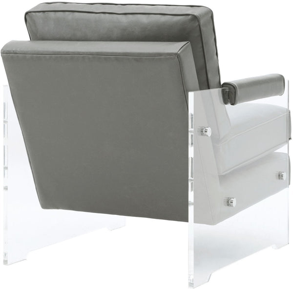 Serena Grey Eco Leather/Lucite Chair