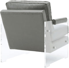 Serena Grey Eco Leather/Lucite Chair