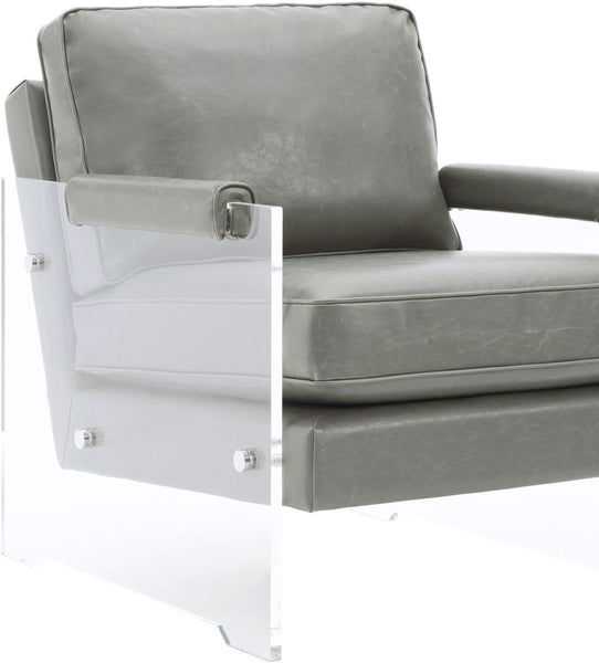 Serena Grey Eco Leather/Lucite Chair