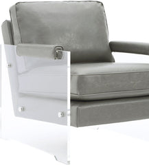 Serena Grey Eco Leather/Lucite Chair