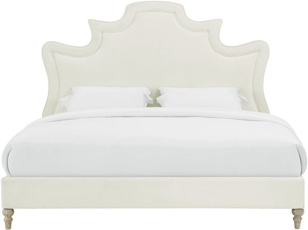 Serenity Cream Velvet Bed in Full