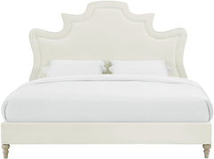Serenity Cream Velvet Bed in Full