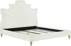 Serenity Cream Velvet Bed in Full