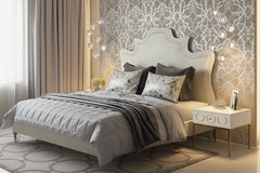 Serenity Cream Velvet Bed in Full