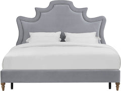 Serenity Grey Velvet Bed in King