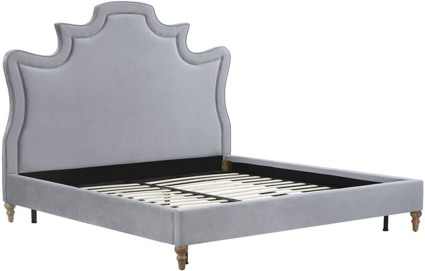 Serenity Grey Velvet Bed in Queen