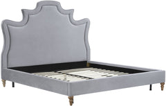 Serenity Grey Velvet Bed in Queen