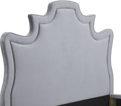Serenity Grey Velvet Bed in Queen