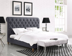 Oxford Grey Linen Bed in King