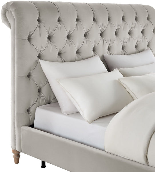 Putnam Grey Velvet Full Bed