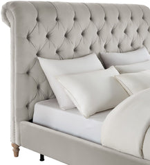 Putnam Grey Velvet Full Bed