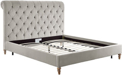 Putnam Grey Velvet Full Bed
