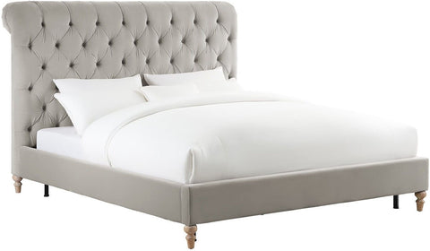 Putnam Grey Velvet King Bed - Heaven's Gate Home & Garden