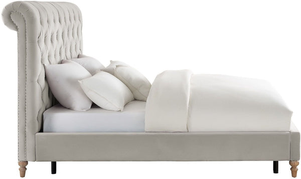 Putnam Grey Velvet King Bed