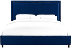 Reed Navy Velvet Bed in King