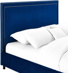 Reed Navy Velvet Bed in King