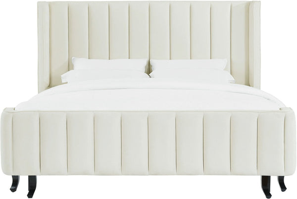 Waverly Cream Velvet Bed in King