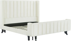 Waverly Cream Velvet Bed in King