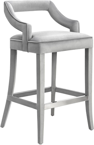 Tiffany Grey Velvet Counter Stool - Heaven's Gate Home & Garden