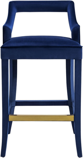 Tiffany Navy Velvet Bar Stool
