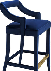 Tiffany Navy Velvet Bar Stool