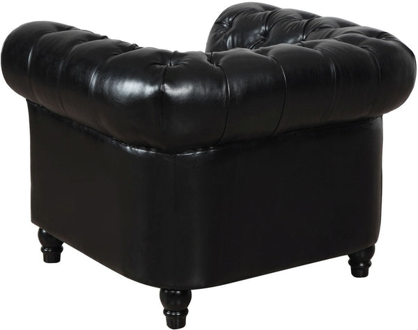 Zahara Black Leather Club Chair