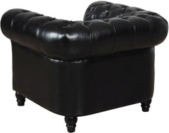 Zahara Black Leather Club Chair