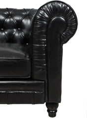 Zahara Black Leather Club Chair