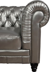 Zahara Silver Leather Club Chair