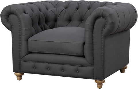 Oxford Grey Linen Chair - Heaven's Gate Home & Garden