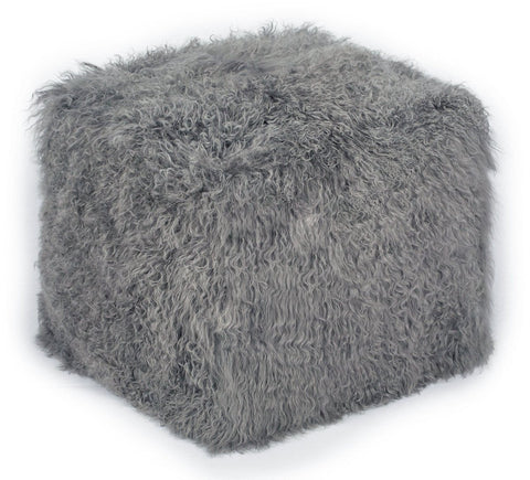 Tibetan Sheep Grey Pouf - Heaven's Gate Home & Garden