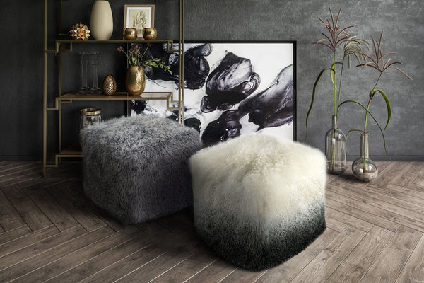 Tibetan Sheep Grey Pouf