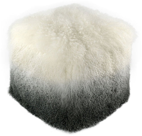 Tibetan Sheep White to Grey Pouf - Heaven's Gate Home & Garden