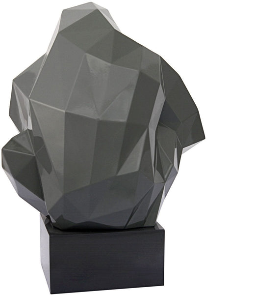 Pondering Ape Sculpture - Grey and Gold