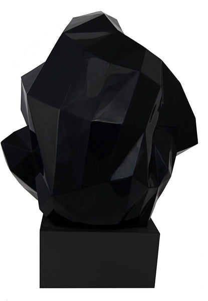 Pondering Ape Sculpture - Black and Gold
