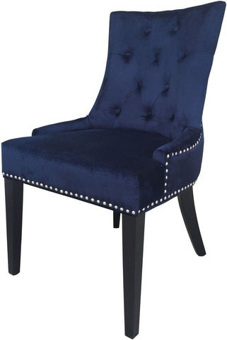 Uptown Navy Velvet Dining Chair (Set of 2) - Heaven's Gate Home & Garden