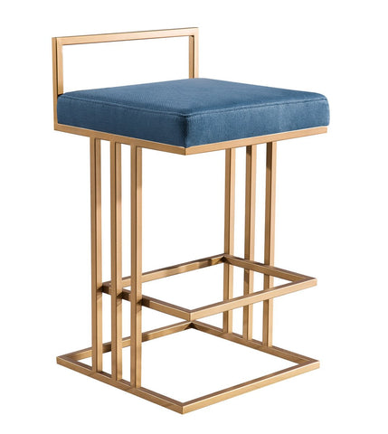 Trevi Slub Blue Counter Stool - Heaven's Gate Home & Garden