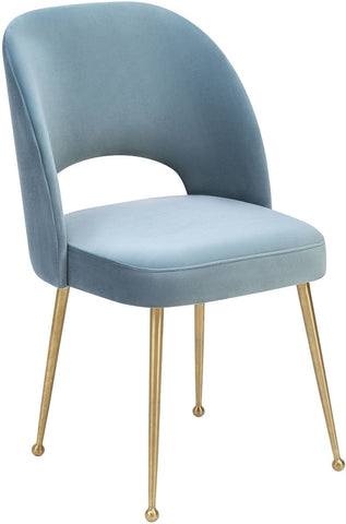 Swell Sea Blue Velvet Chair - Heaven's Gate Home & Garden