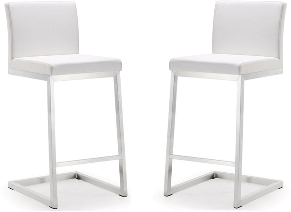 Parma White Steel Counter Stool