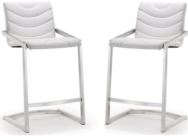 Rio White Steel Counter Stool