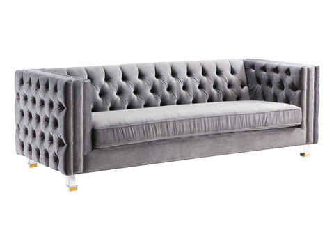 Rimini Grey Velvet Sofa - Heaven's Gate Home & Garden