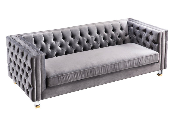 Rimini Grey Velvet Sofa